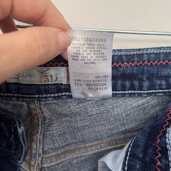 Levis 515 Capri Womens Jeans Sz 20 Y2K Americana Cuffed Hem Midrise Classic - Picture 4 of 10